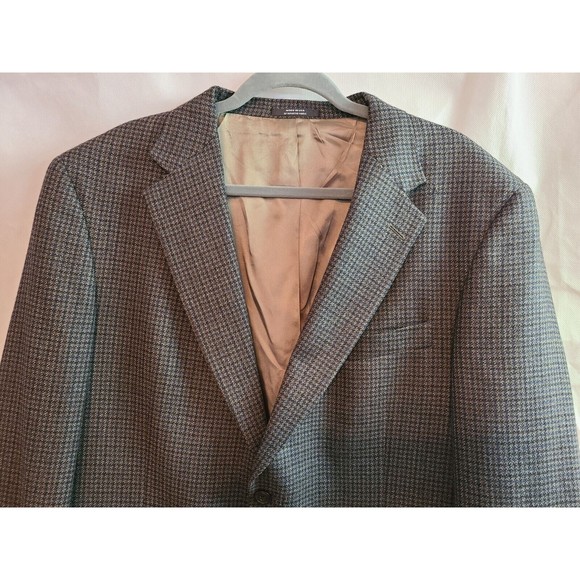 Austin Reed Men's (43R) Blue, Black, Olive Wool Sports Coat Jacket, Made in USA - Picture 2 of 16